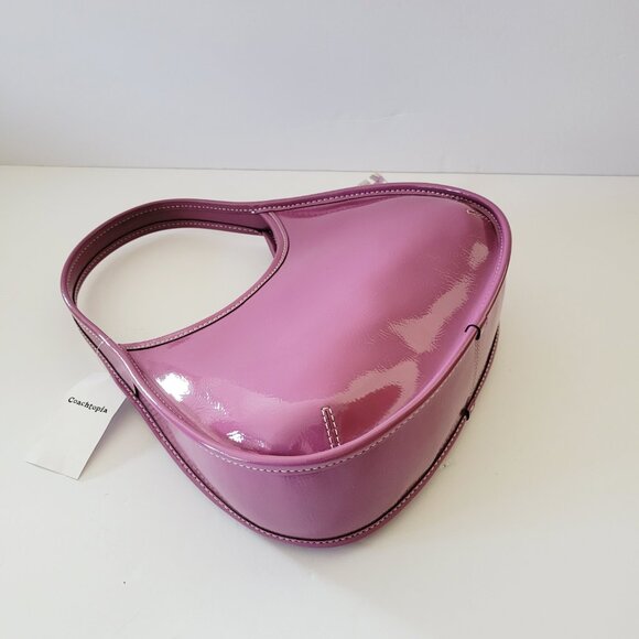 Coach CQ003 Coachtopia Ergo Crinkled Patent Leather Shoulder Bag Lilac Berry - Picture 6 of 7